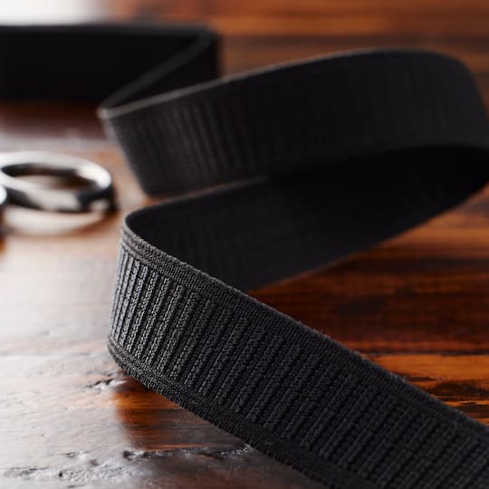 12 Pack: Black Non-Roll Elastic by Loops & Threads®